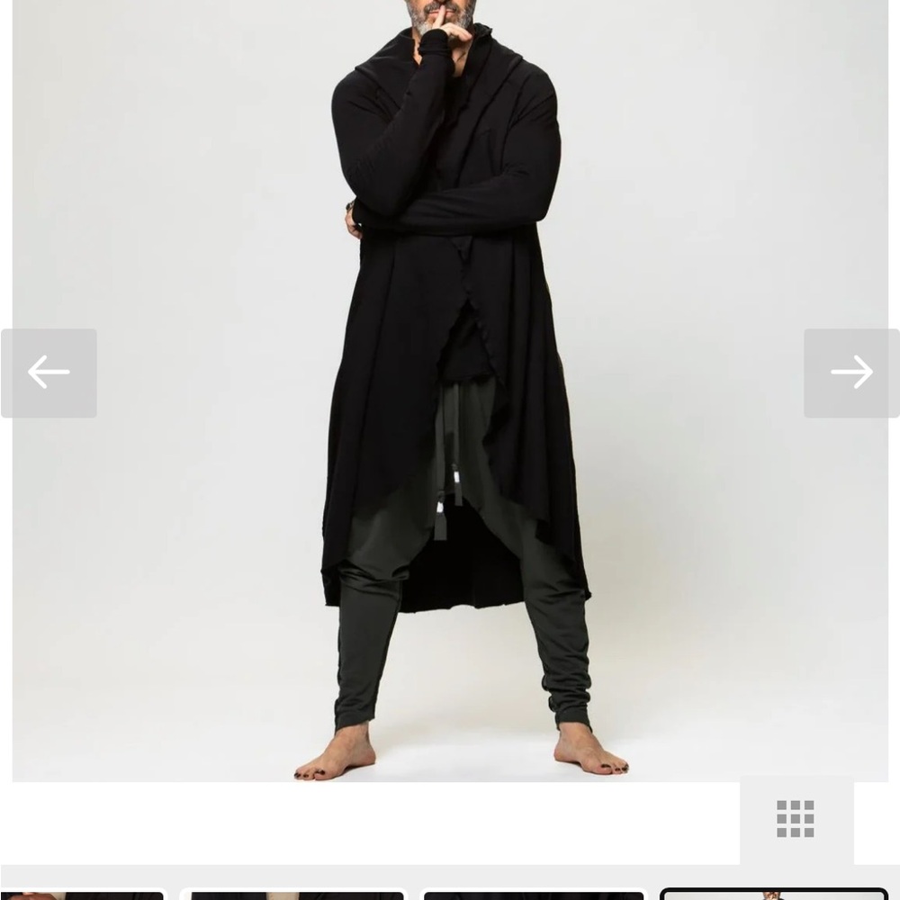 Black Hooded Long Cardigan